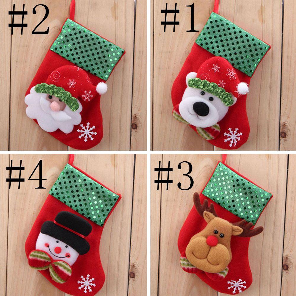 Vớ Giáng Sinh Trang Trí Cây Thông Noel Hình Gấu Tuần Lộc Thời Trang