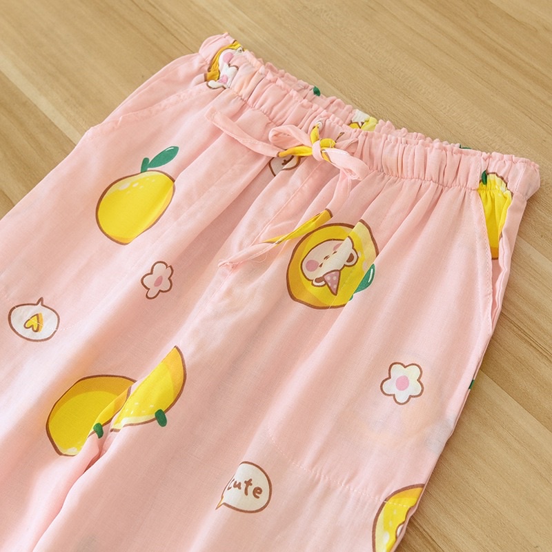 [CÓ SẴN] Quần ngủ pijama quần dài ngủ quả cam hè thu đông dễ thương Hàn Quốc ullzang
