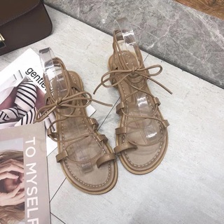 Sandal dây đan chéo đế bệt siêu cá tính