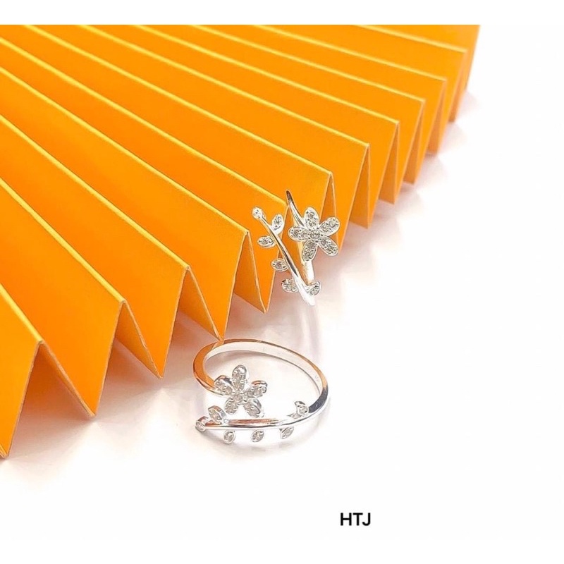 NHẪN NỮ BẠC TA HOA LÁ DẠNG HỞ SIÊU XINH