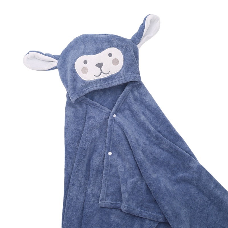 Khăn Choàng Tắm Có Mũ Trùm Siêu Mềm Giữ Ấm Cho Bé Sơ Sinh