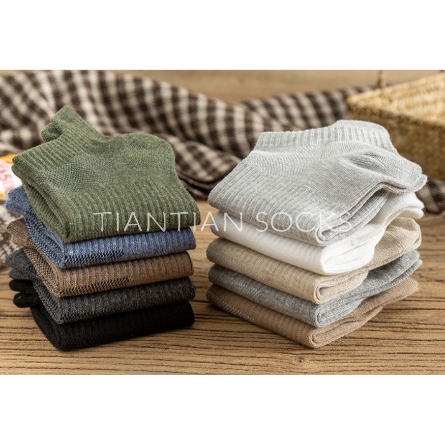 TIANTIAN T049 Tất bằng cotton cổ thấp thoáng khí chống mòn nhiều màu sắc cho nam