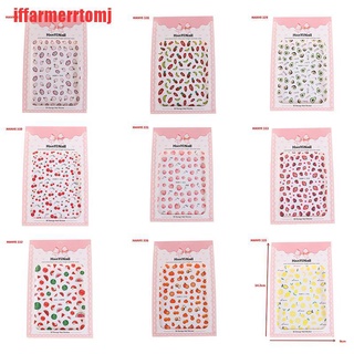 Miếng Dán Trang Trí Móng Tay 3D Hình Trái Cây Dễ Thương