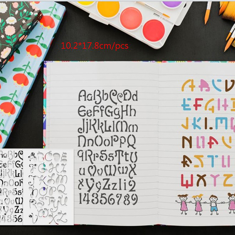 [rofreeVN]24pcs Alphabet Letters Drawing Template Stencil Painting Embossing Scrapbook