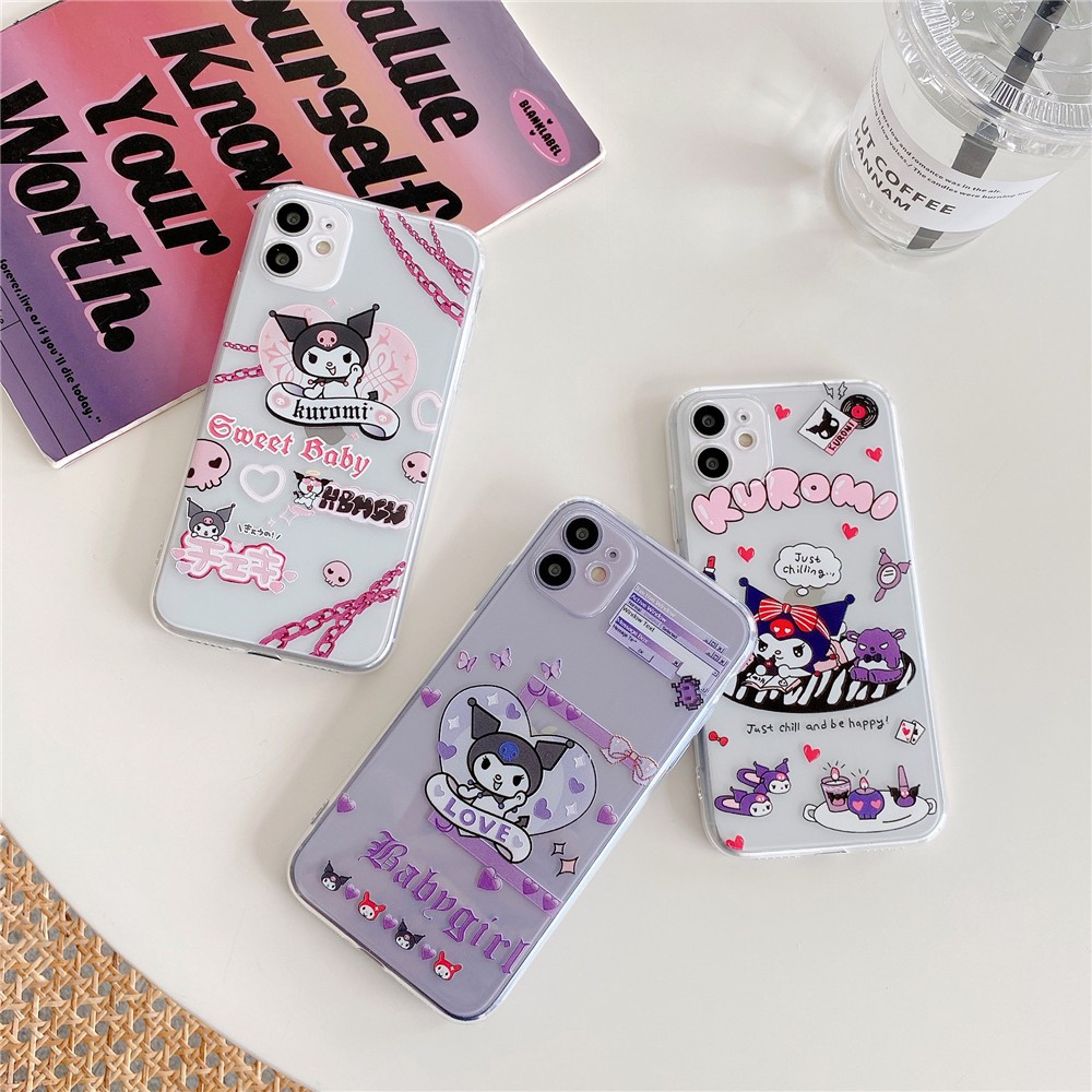 Ốp điện thoại nhựa TPU mềm họa tiết Kuromi cho iPhone 11 Pro Max X Xs Max XR 7 Plus 8 Plus 6 Plus 6S Plus | BigBuy360 - bigbuy360.vn