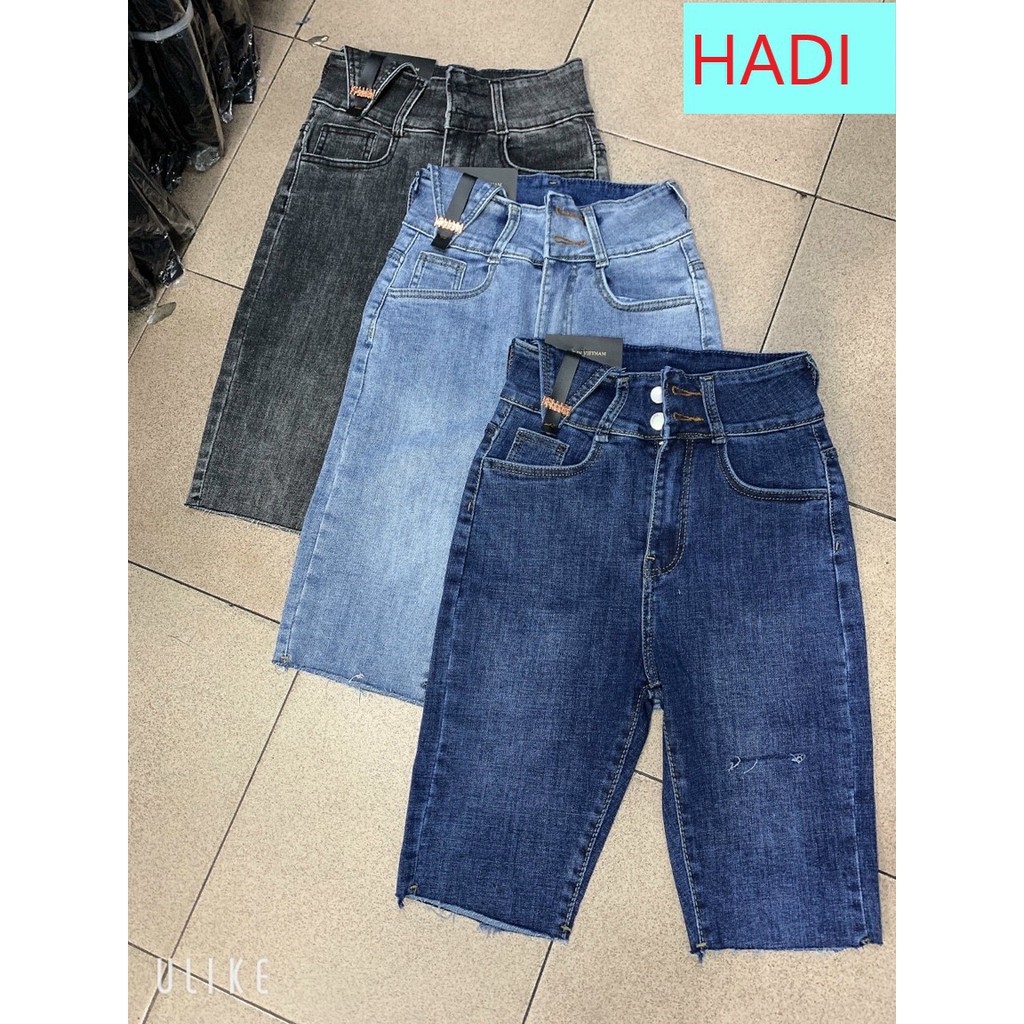 [ ỒN ÀO ] QUẦN NGỐ SKINNY JEAN GIÃN LỬNG NỮ LƯNG CAO PHỐI 2 NÚT TAM GIÁC DA, RÁCH ĐÙI MÀU XANH NHẠT, XANH ĐẬM, XÁM HOT