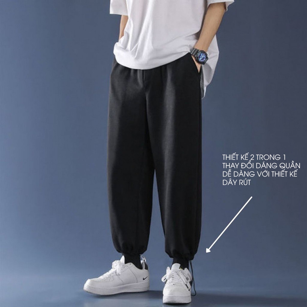 Quần jogger nỉ nam nữ, quần ống rộng dây rút nỉ da cá cao cấp phong cách Hàn Quốc thương hiệu JBAGY - JN0104