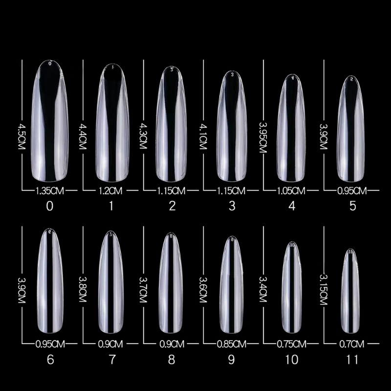 Bộ 240 Móng Tay Giả Hình Bầu Dục Chất Lượng Cao