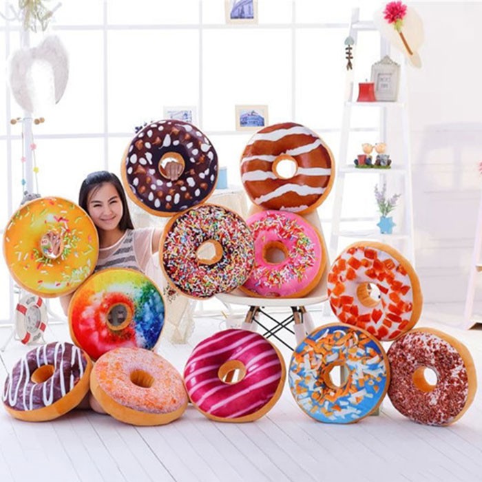 Hoạt Hình 1 Gối Hình Bánh Donut Trang Trí Phòng Ngủ