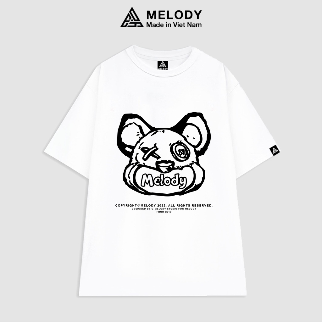 Áo Thun Unisex Nam Nữ Tay Lỡ Form Rộng Oversize Local Brand MELODY, Áo Phông Cotton 100% Bear Tee