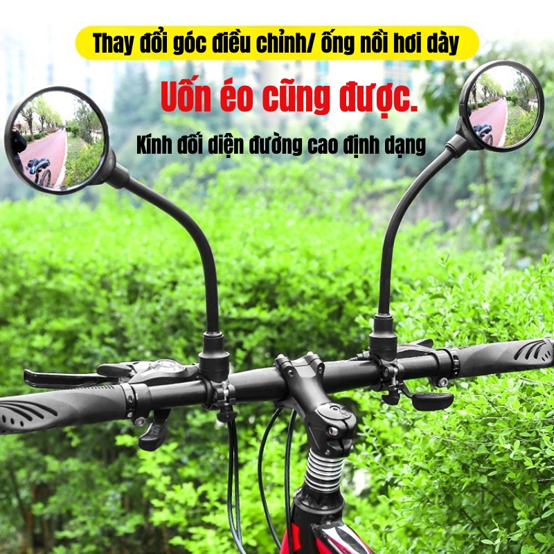 Gương Chiếu Hậu Hình Tròn HD Góc Rộng Xoay 360 Độ Tùy Chỉnh Tiện Dụng Cho Xe Đạp / Xe Máy