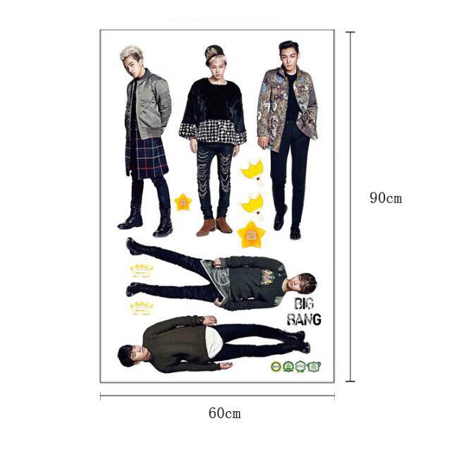 Decal trang trí tường nhóm nhạc nổi tiếng xứ Hàn BIG BANG