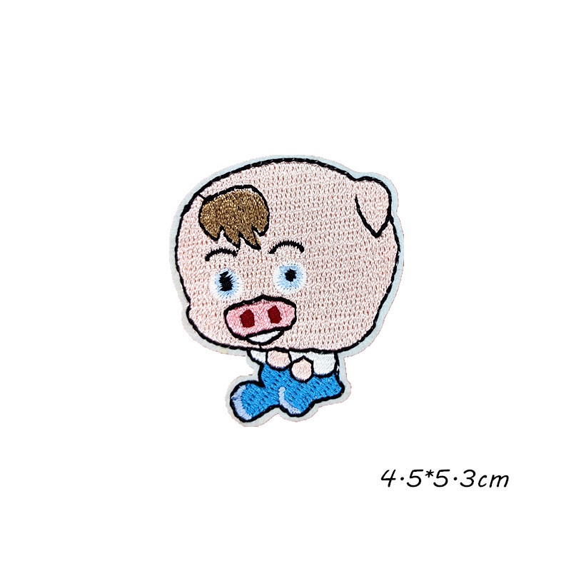 Sticker ủi thêu hình heo hoạt hình xinh xắn