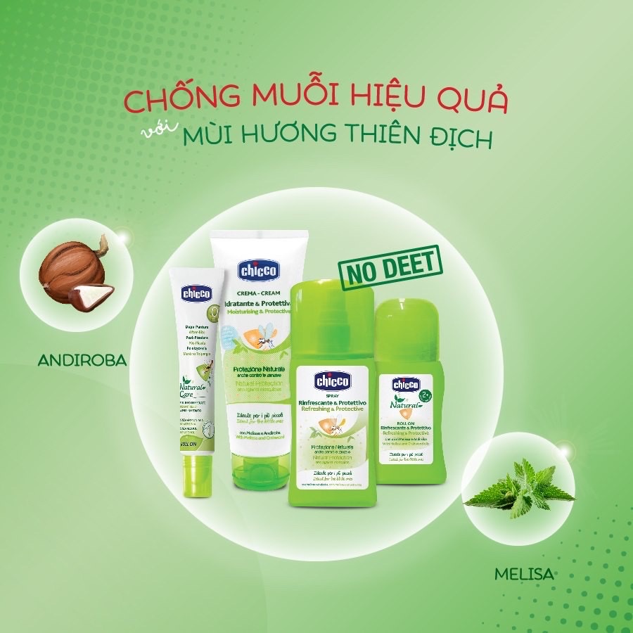 Lăn xua muỗi đa năng Chicco an toàn cho mẹ bầu và bé sơ sinh