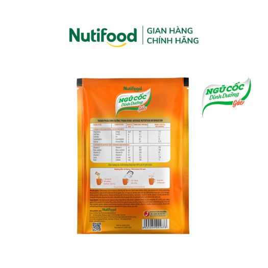 Thùng 14 gói Ngũ Cốc Dinh Dưỡng Nguyên Cám Vị Gấc NutiFood Bịch 500g