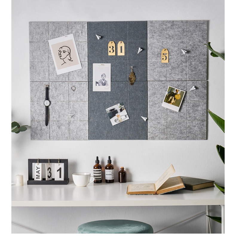 Bảng ghim nỉ dán tường trang trí nhà cửa tặng kèm đinh ghim #A4-12