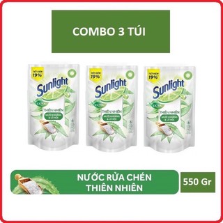 SALE ComBO 3 túi nước rửa chén Sunlight thiên nhiên 550g