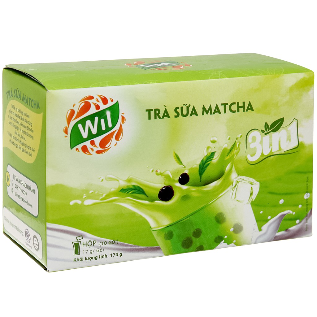 Trà sữa Wil vị matcha hộp 170g