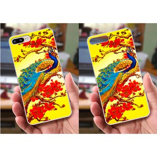 Ốp lưng iPhone 7 Plus / 8 Plus (dẻo viền trắng trong) - Hình Chim Công, Cá Chép, Cò