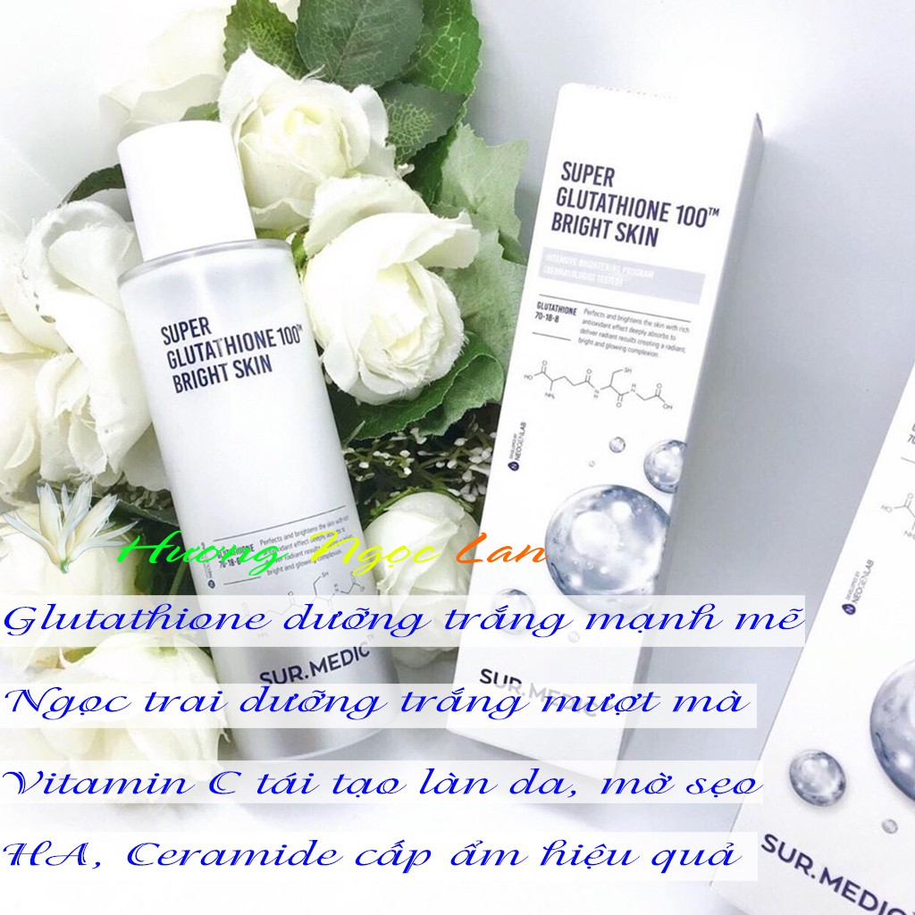 SUR.MEDIC+ Toner Sur Medic Nước Hoa Hồng Dưỡng Trắng Da Sur.Medic+ Super Glutathione 100 Bright Skin 145ml