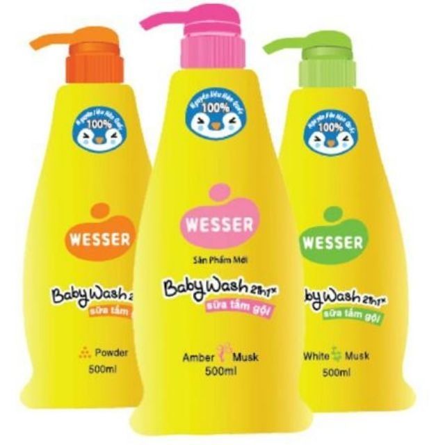 Sữa tắm gội Wesser 2 in 1 500ml