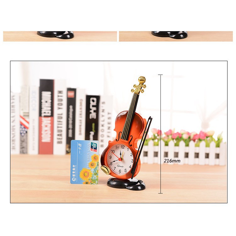 Đồng hồ báo thức để bàn hình cây đàn violin sáng tạo ( Mã: DB03)