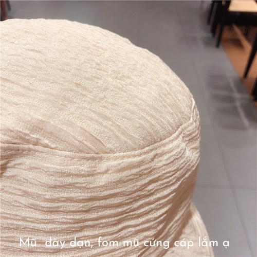 Nón vành rộng vải xô cao cấp siêu nhẹ dùng 4 mùa, mũ bucket đi biển Hotrend