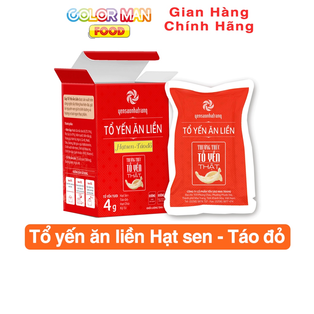Tổ Yến Ăn Liền Hạt Sen - Táo Đỏ