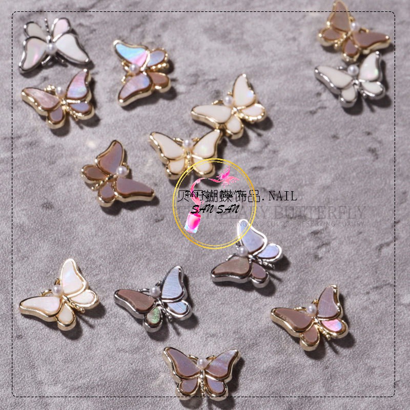 Charm Bướm Đá Ánh Xà Cừ TRANG TRÍ MÓNG