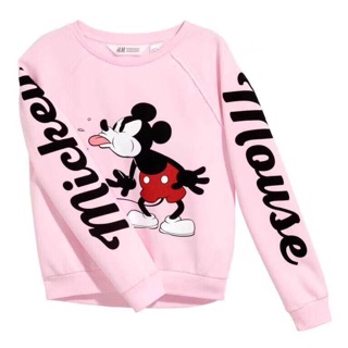 Áo nỉ hồng H&M hình Mickey bé gái
