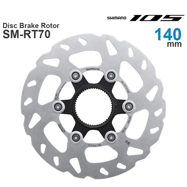 Đĩa thắng xe đạp tản nhiệt hiệu Shimano 105 SLX SM-RT70 size 140mm/160mm Center lock Rotor Ice-Tech