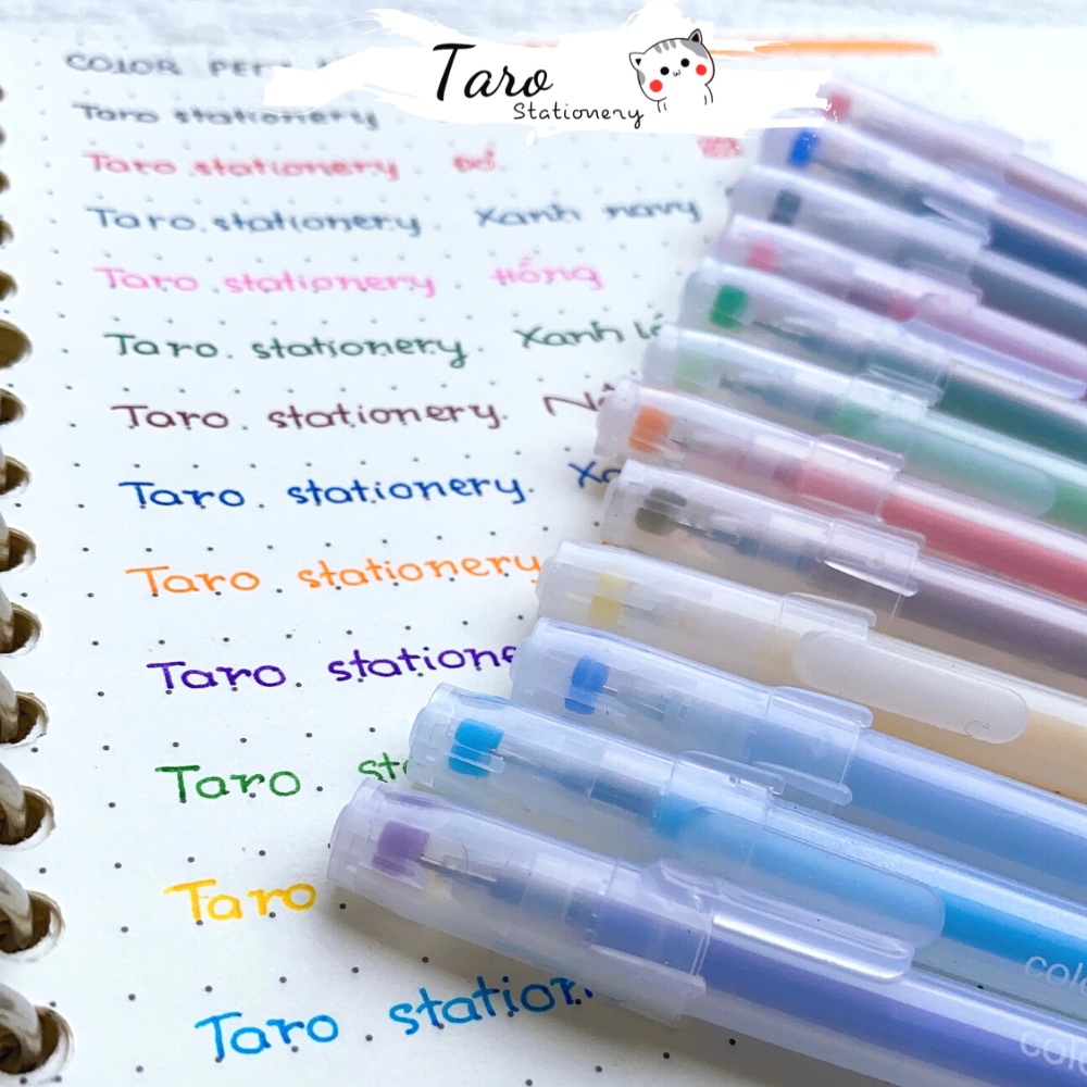 Set 12 bút gel nhiều màu Take Note từ vựng tiện dụng Taro Stationery