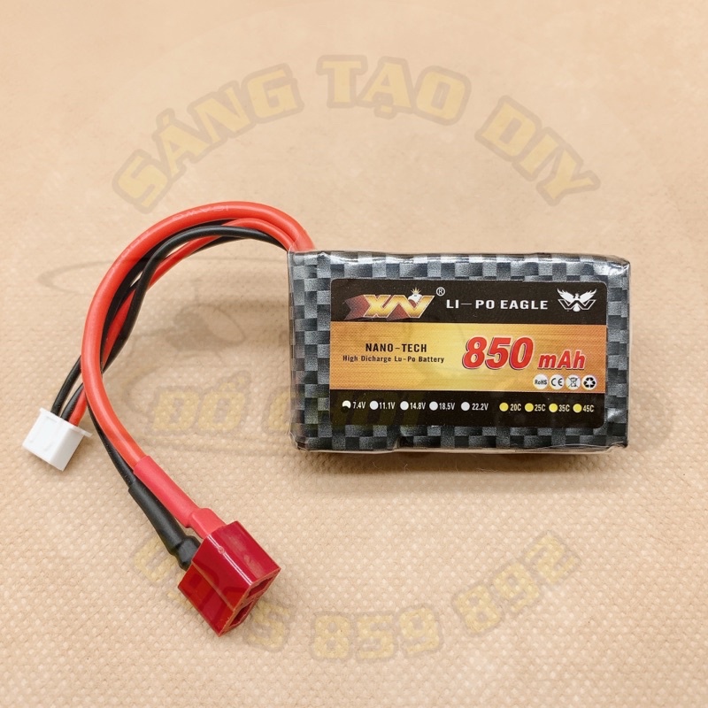 [PIN LOẠI TỐT] Pin Lipo 2S 7.4V 850mAh 25C