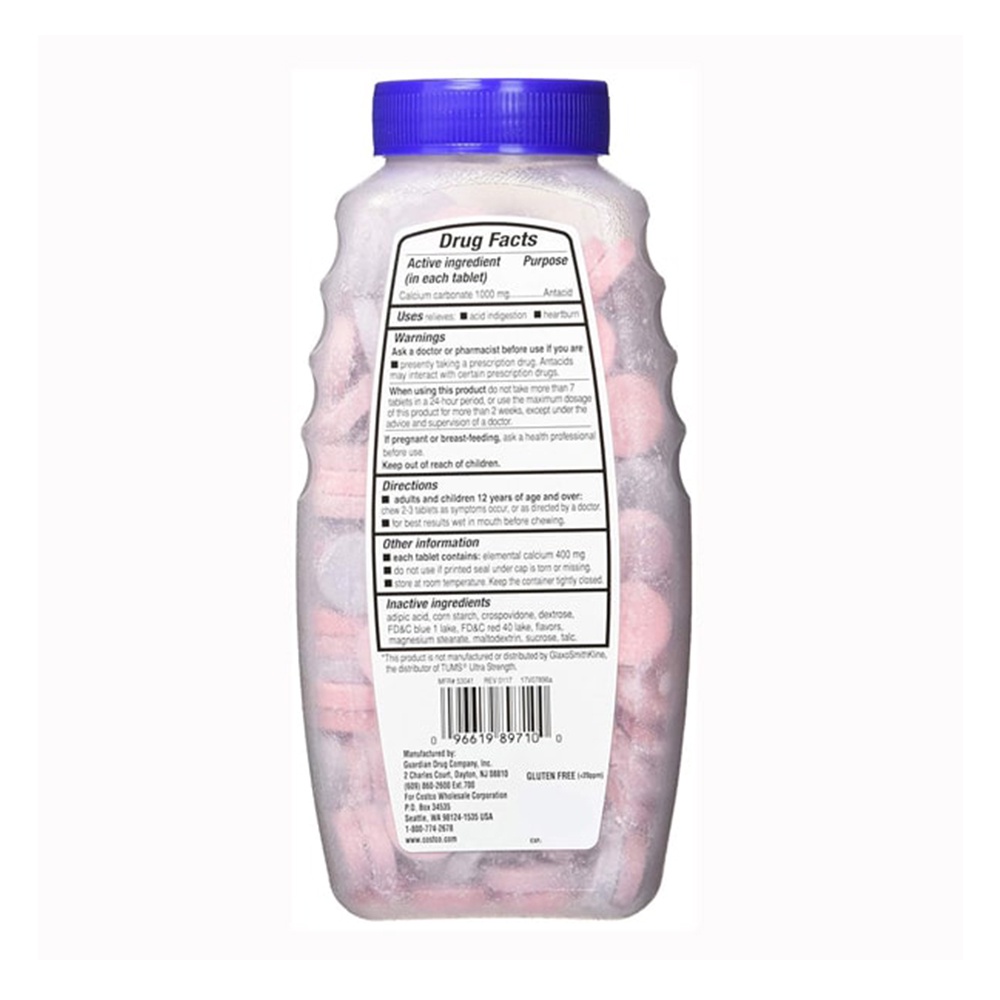 Viên nhai Kirkland Signature Ultra Strength Antacid Calcium 1000mg 265 viên