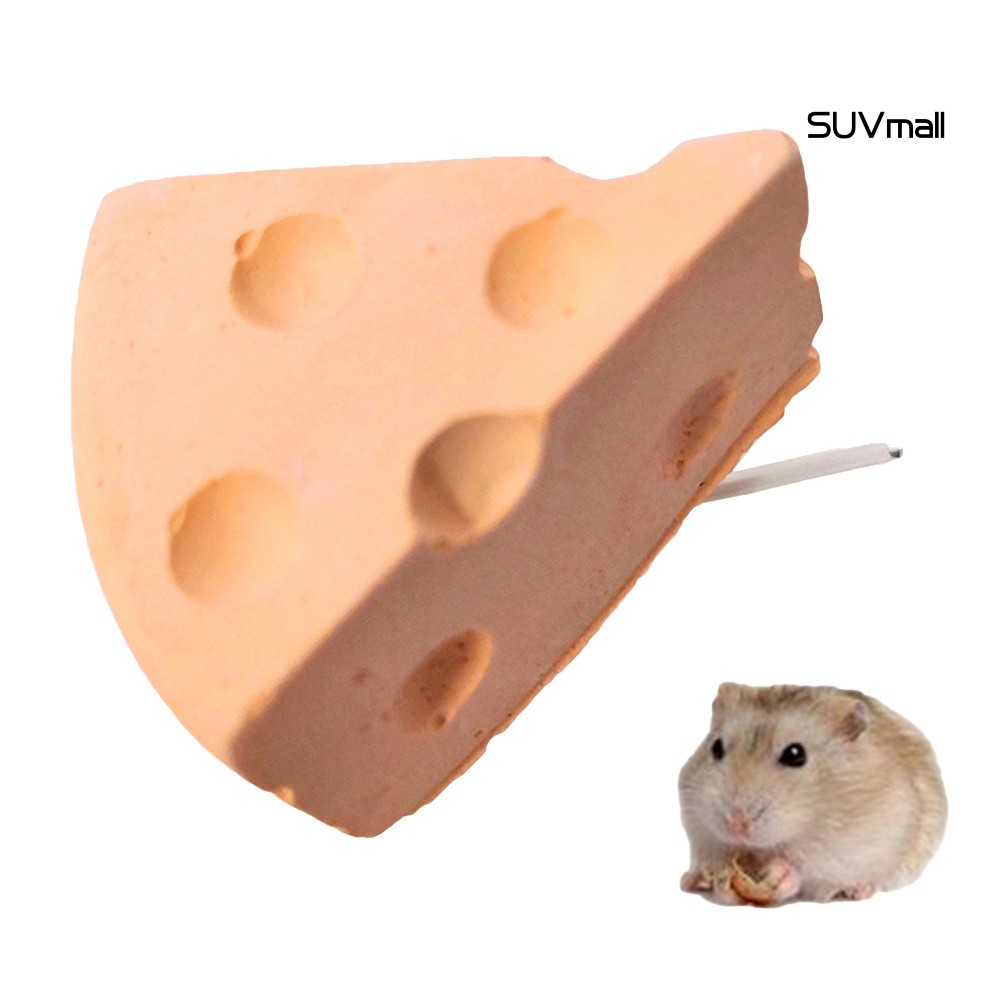 Đá mài răng bằng canxi hình miếng phô mai đồ chơi cho thú cưng chuột hamster