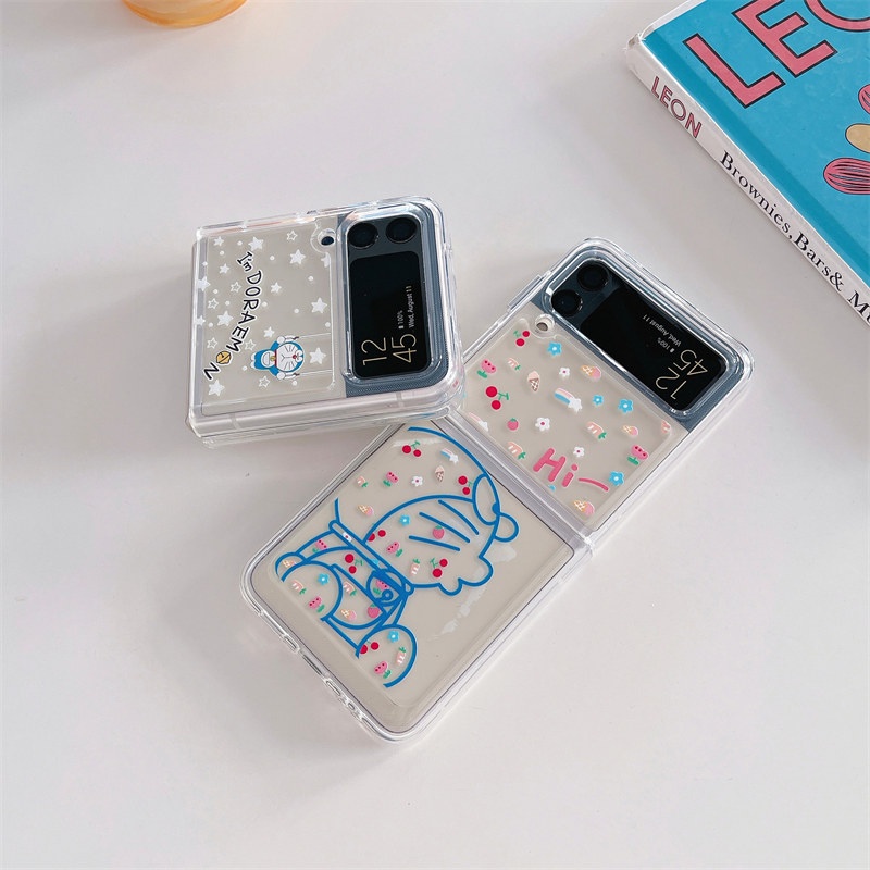 Ốp Lưng Điện Thoại Hình Hoạt Hình Doraemon Bằng PC Cứng Dành Cho Samsung Galaxy Z Flip 3 4 5G Z Flip3 Flip4 ZFlip3