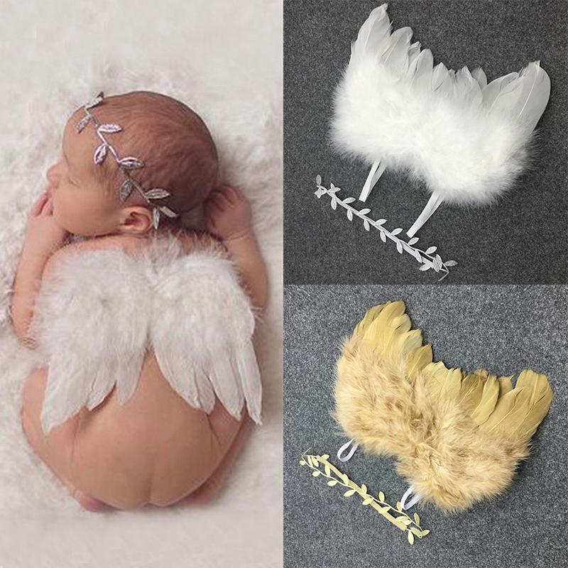 Em bé sơ sinh Angel Wings Headband Trang phục Chụp ảnh Đạo cụ