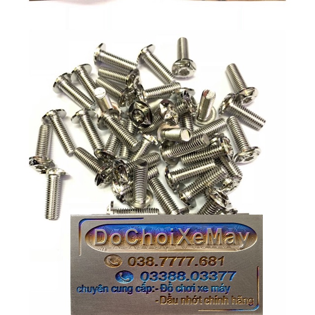 Ốc Salaya 5li15 , 6li10 6li15 6li20 , 8li20 8li25 Dù Phay chuẩn Inox 304 . DoChoiXeMay