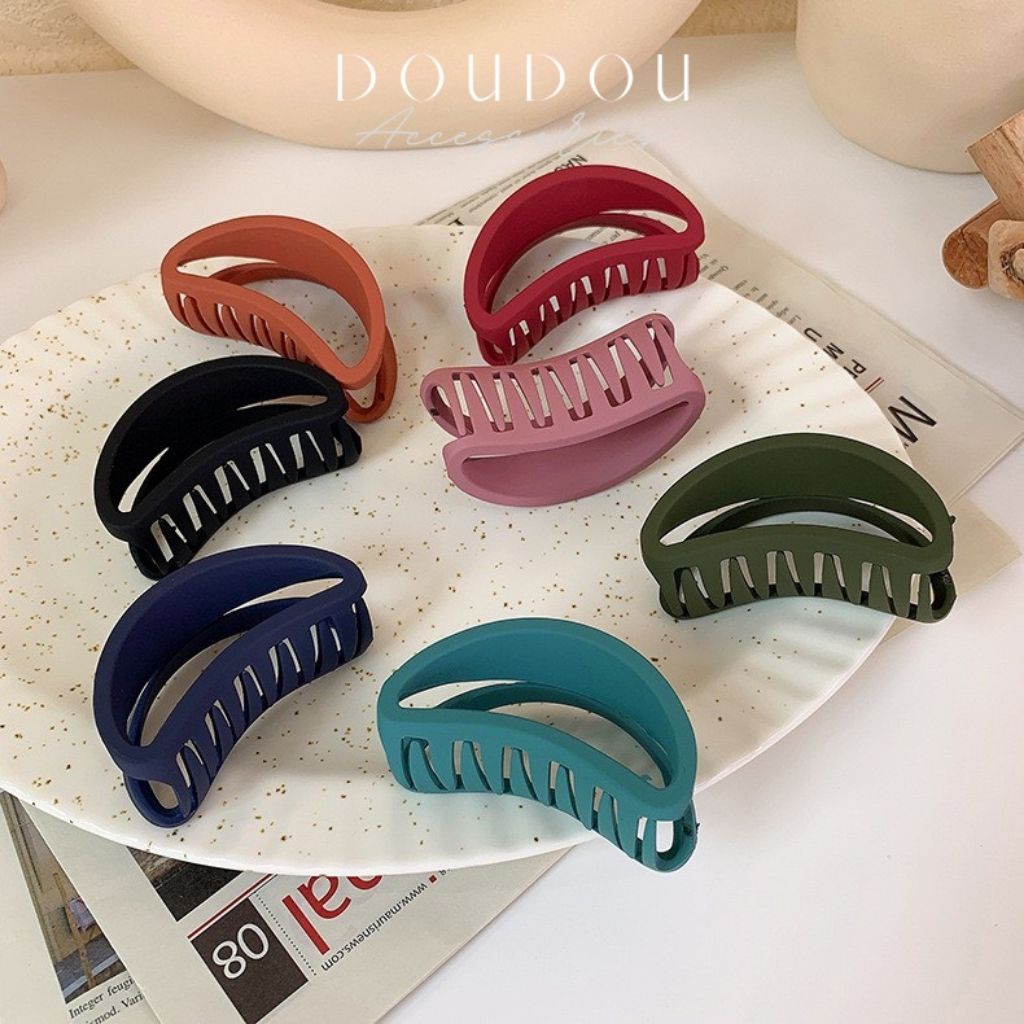 Kẹp tóc càng cua Hàn Quốc DOUDOU Cặp tóc càng cua bán nguyệt nhiều màu thời trang ZJ011