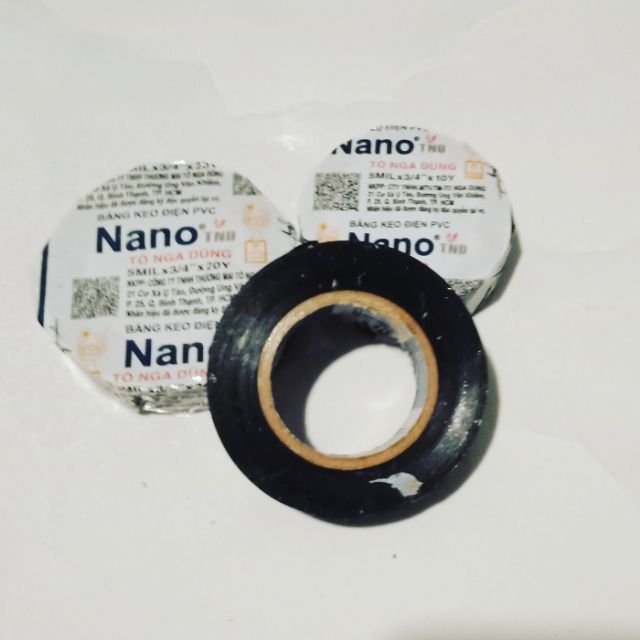 Băng keo quấn điện màu đen Nano