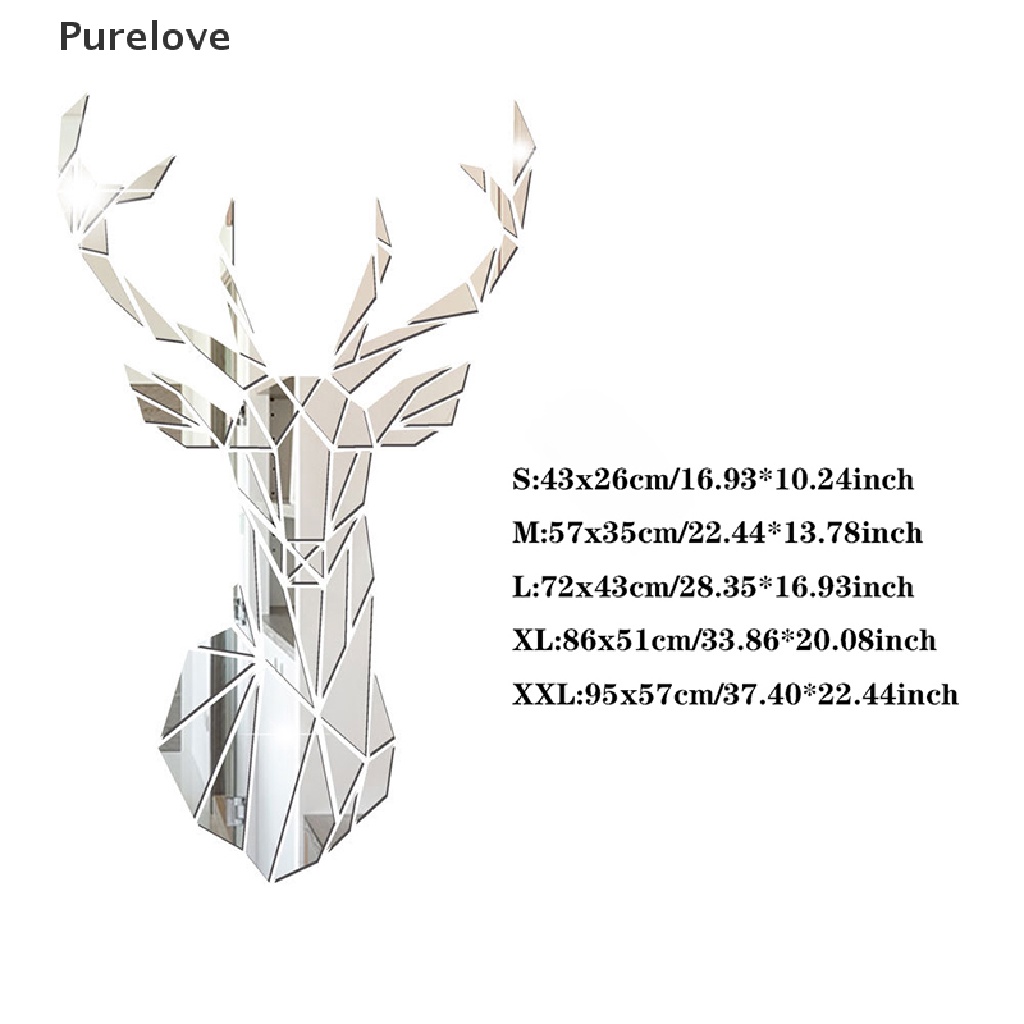 Gương Dán Tường Hình Đầu Hươu 3d