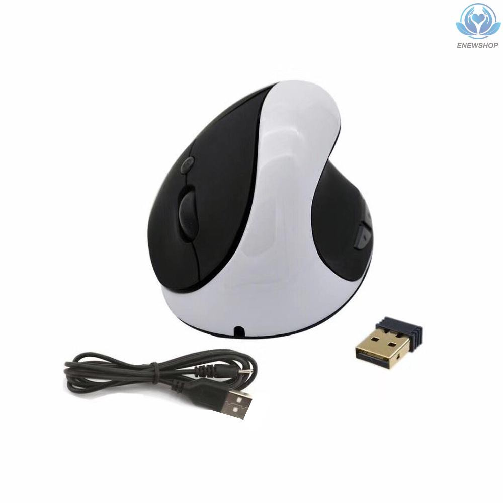 【enew】Optical Vertical Mouse Ergonomic Wireless Mouse Rechargeable Mice Built-in Battery with DPI Switch for PC Laptop(White)