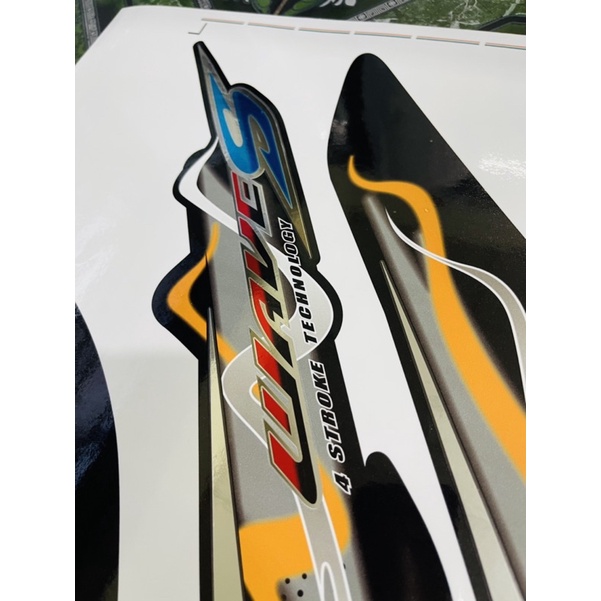 Tem rời Wave S ghép Crom siêu bóng dán xe đen