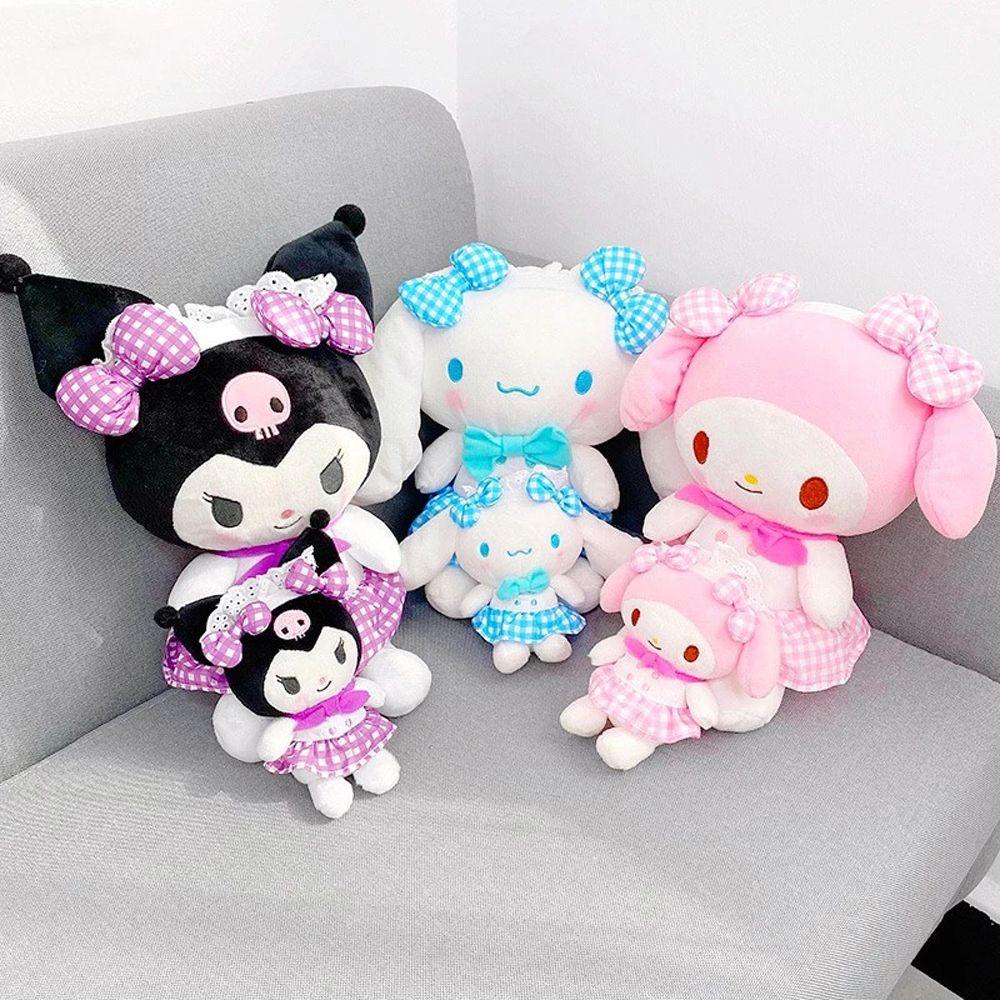 REBUY1 Búp Bê Nhồi Bông Kuromi Hoạt Hình My Melody Dễ Thương Trang Trí Túi Xách / Móc Khóa