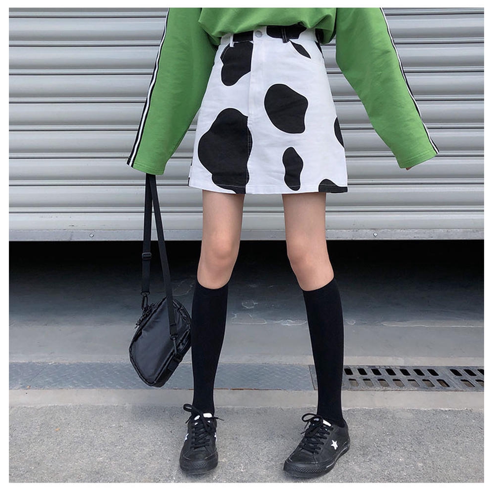 Chân Váy Cotton Dáng Chữ A In Họa Tiết Bò Sữa Xinh Xắn 32471 Cho Nữ | BigBuy360 - bigbuy360.vn