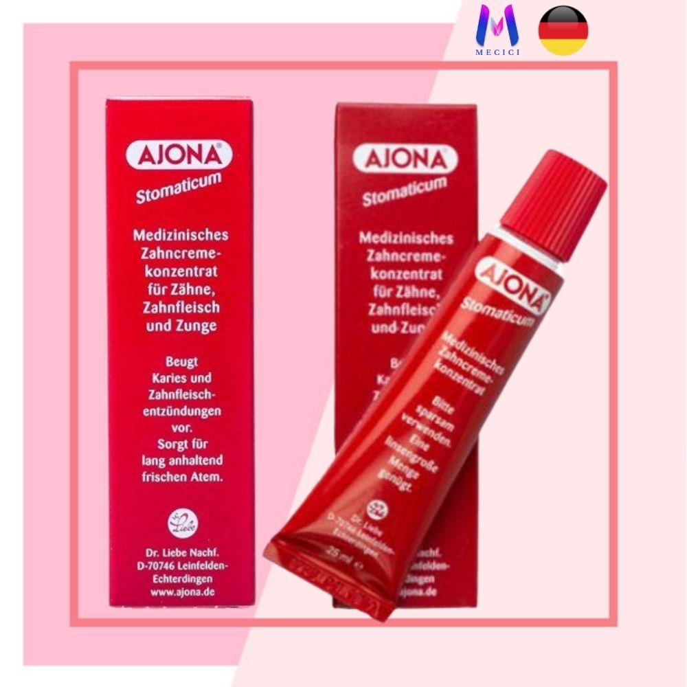 Kem đánh răng Ajona 25ml nhập khẩu Đức - Shop Mecici -  Loại bỏ cao răng, chống viêm lợi, hiệu quả gấp 5 lần loại thường