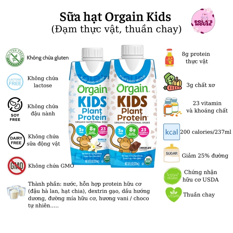 SỮA HẠT DINH DƯỠNG HỮU CƠ ORGAIN KIDS