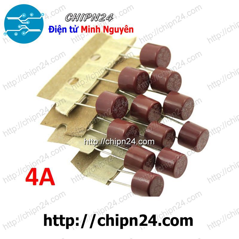 [2 CÁI] (KT1) Cầu Chì Tròn 4A 250V 8x8mm (T4A250V 382)