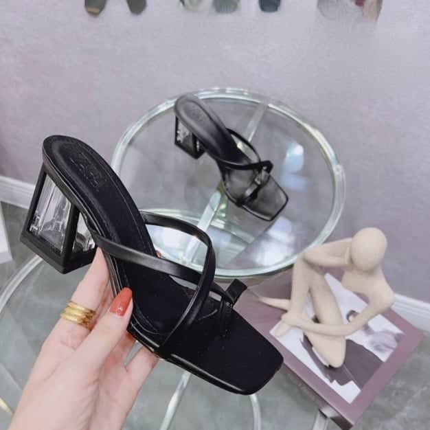 Dép Cao Gót Nữ 5 Phân Gót Vuông Trong Quai Mãnh Siêu Đẹp Size 35 - 40 - MS 129