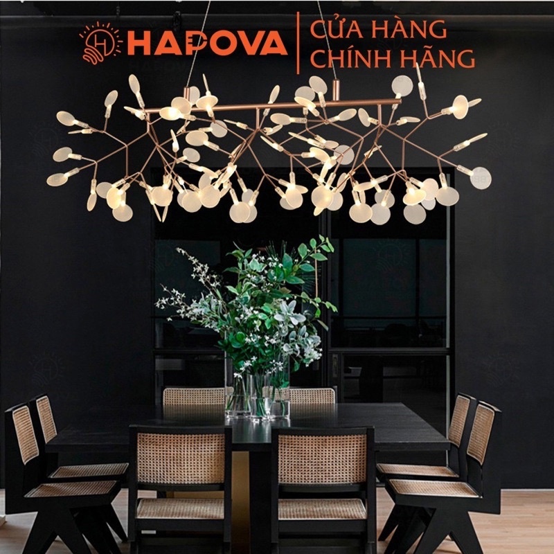 Đèn trang trí, Đèn chùm Hera thanh dài 81 lá HAPOVA MINUS 8990/1000